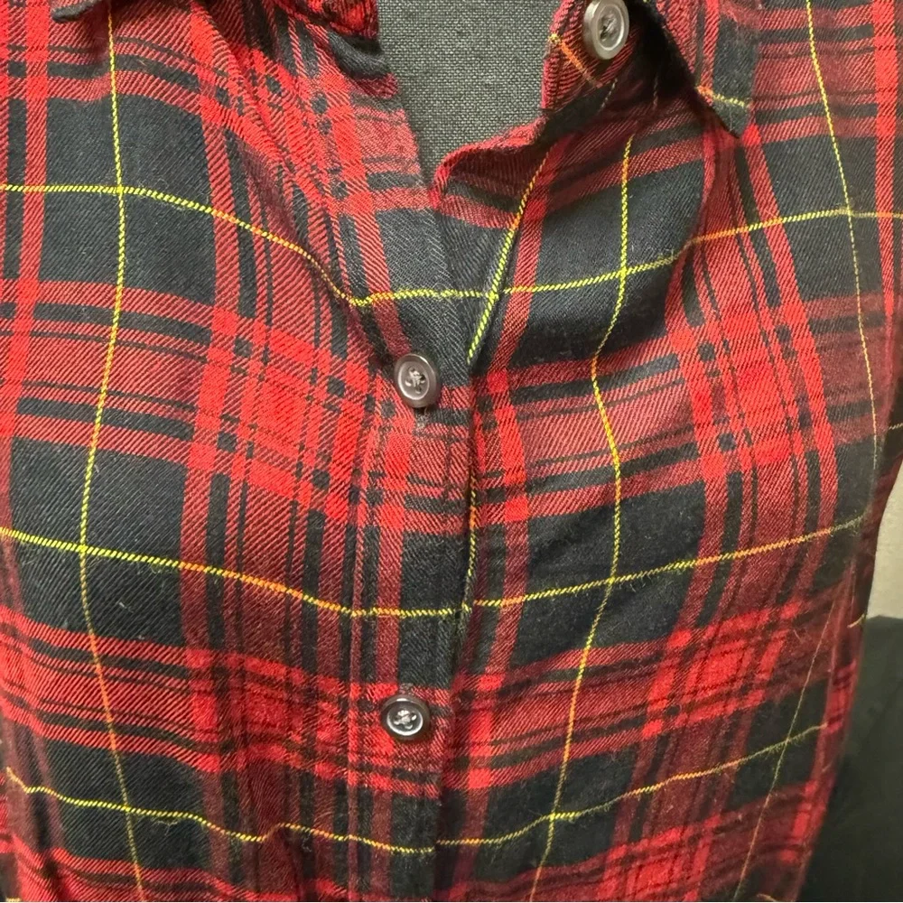 Zac & Rachel Woman 2X Red Black Plaid Button Down Shirt Long Sleeve Fall Top - Picture 2 of 8